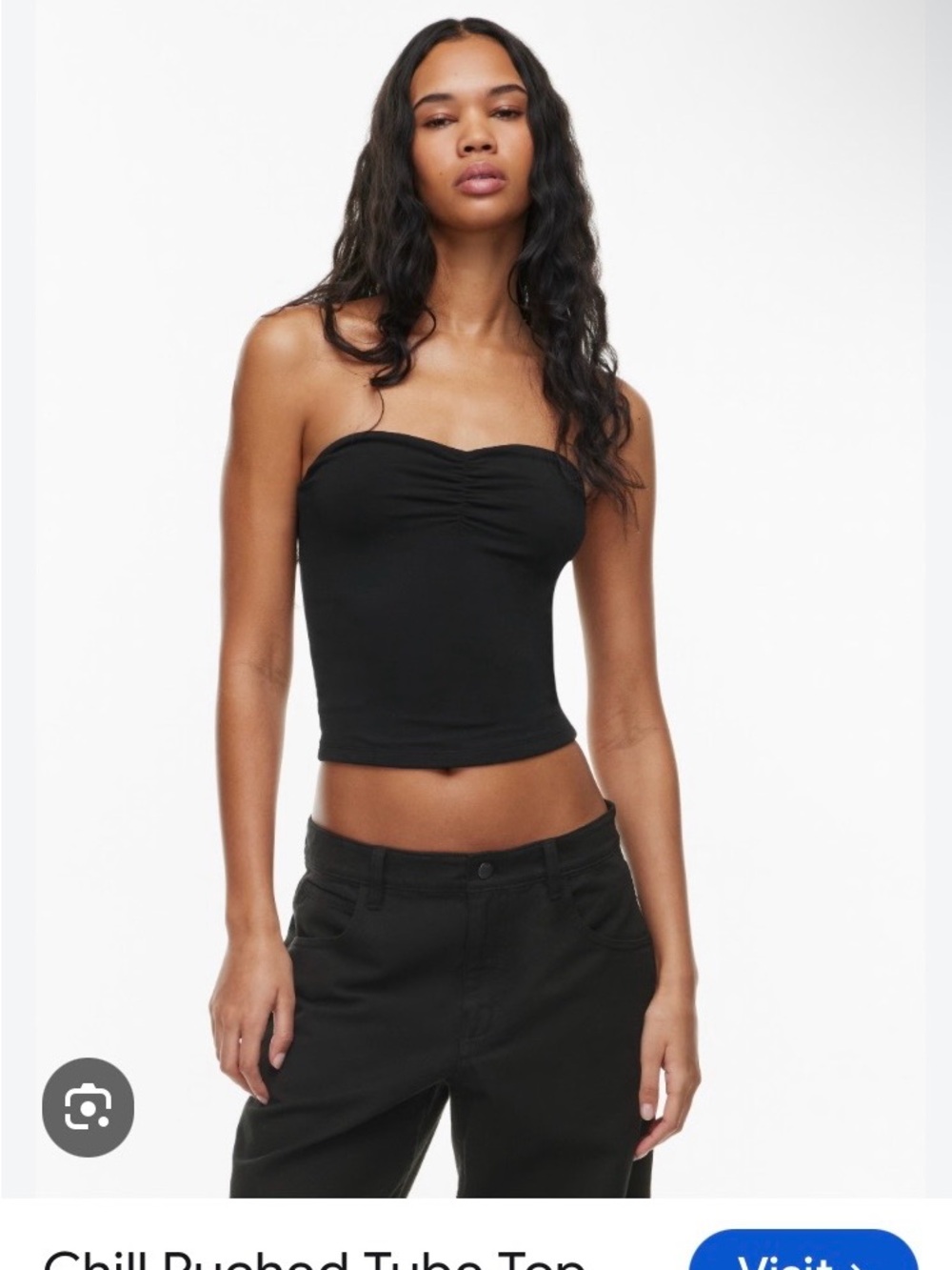 Aritzia Chill Ruched Tube Top - Black